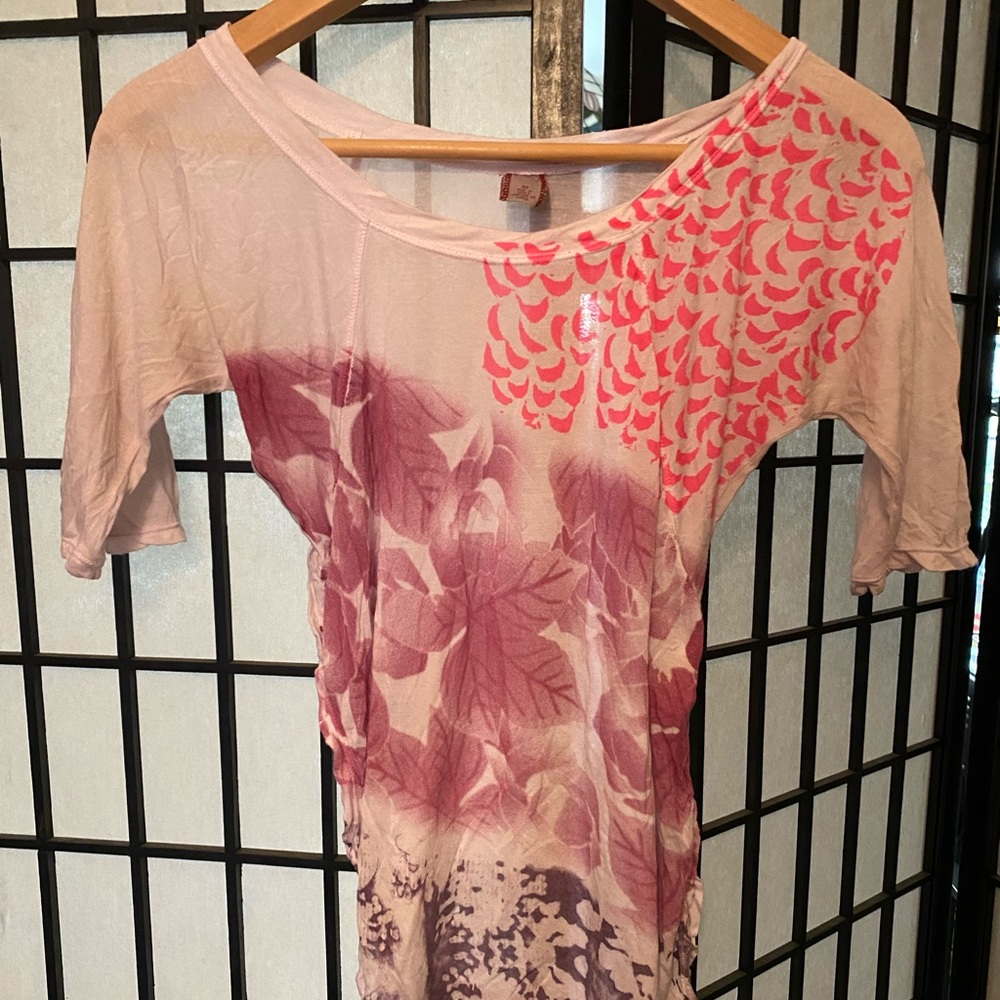 Free People graphic tee with side slits